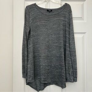 Premise Metallic Knit Asymmetrical Long Sleeve Shirt